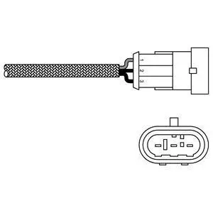 Лямбда-зонд (кількість дротів 3, 257мм) RENAULT CLIO II, KANGOO, KANGOO EXPRESS 1.4/1.6 08.97 Delphi ES10971-12B1