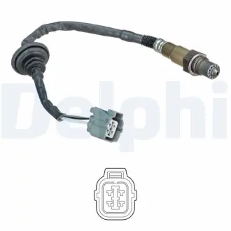 Лямбда-зонд (кількість дротів 4, 390мм) HONDA CITY IV, JAZZ II 1.2-1.5 03.02-10.08 Delphi ES2063712B1