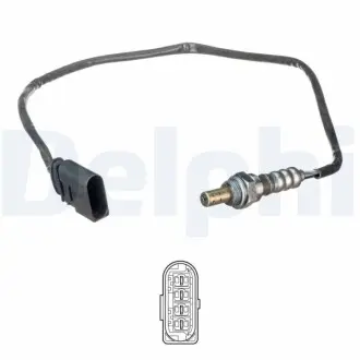 Лямбда-зонд (кількість дротів 4, 605мм) SEAT IBIZA III SKODA FABIA I, FABIA I PRAKTIK, FABIA II VW FOX, POLO IV 1.2/1.2LPG 07.01-12.14 Delphi ES2114112B1 Купити в Україні