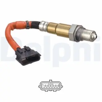 Лямбда-зонд (кількість дротів 5, 85мм) NISSAN JUKE, MICRA V, QASHQAI II 1.5D 06.10 Delphi ES2128012B1