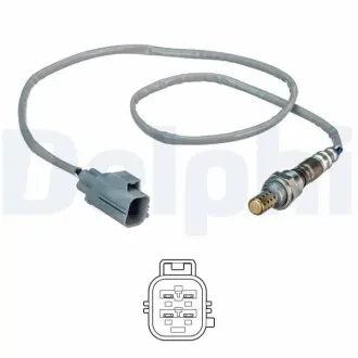 Лямбда-зонд (кількість дротів 4, 650мм) VOLVO S60 I, S80 I, V70 II 2.4-2.5 01.99-04.10 Delphi ES2132812B1