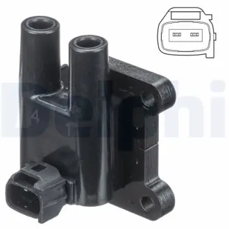 Котушка запалювання CHEVROLET LACETTI HYUNDAI ACCENT, ACCENT II, ACCENT III, GETZ, MATRIX KIA CERATO I, RIO II 1.3-1.8 10.94 Delphi GN10840-12B1 Купити в Україні