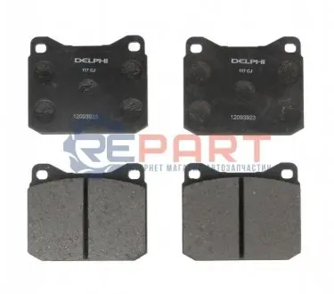 Фото 1 — Гальмівні колодки, дискові Delphi (LP0117) Фото Гальмівні колодки, дискові Delphi (LP0117) зображення 1