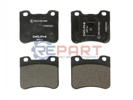 Комплект гальмівних колодок передн, CITROEN AX, SAXO PEUGEOT 106 I, 106 II 1.0-Electric 09.91-07.04 Delphi LP1051