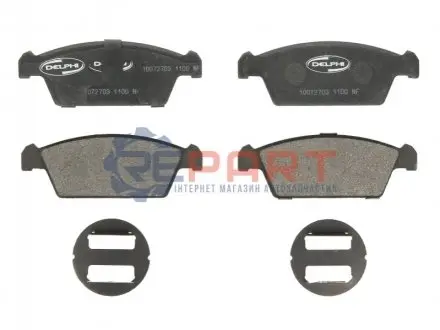 Комплект гальмівних колодок передн, DAEWOO TICO SUZUKI CAPPUCCINO, SWIFT II TATA INDICA, INDIGO 0.7-1.4D 02.92 Delphi LP1100