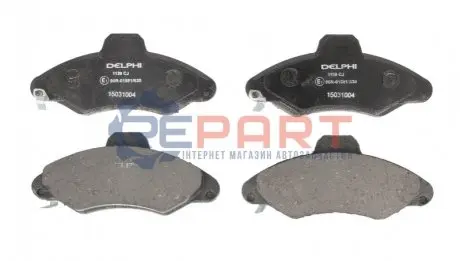 Комплект гальмівних колодок передн, FORD ESCORT CLASSIC, ESCORT V, ESCORT V EXPRESS, ESCORT VI, ORION III 1.3-2.0 07.90-06.01 Delphi LP1139