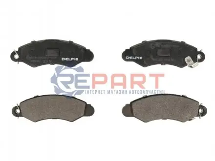 Комплект гальмівних колодок передн, SUBARU JUSTY II, JUSTY III SUZUKI SWIFT, SWIFT II 1.0-1.6 03.89 Delphi LP1318