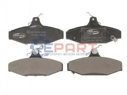 Фото 1 — Комплект гальмівних колодок, дискове гальмо Delphi (LP1420) Фото Комплект гальмівних колодок, дискове гальмо Delphi (LP1420) зображення 1