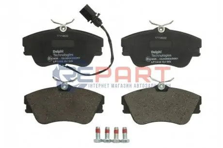 Фото Колодки гальмівні (передні) VW T4 1.9-2.5TDI (Lucas) (з датчиком) Delphi (LP1542) зображення 1