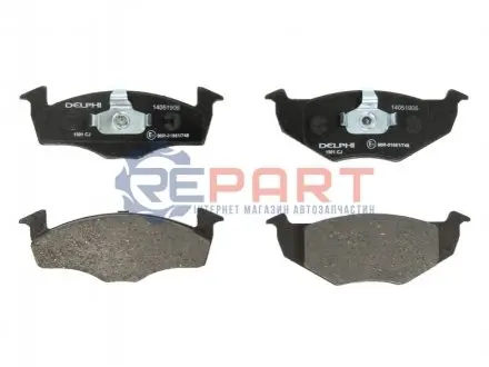Фото 1 — Комплект гальмівних колодок, дискове гальмо Delphi (LP1591) Фото Комплект гальмівних колодок, дискове гальмо Delphi (LP1591) зображення 1
