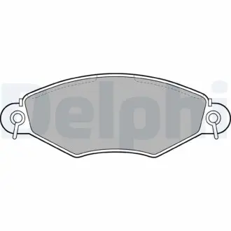 Комплект гальмівних колодок передн, CITROEN XSARA KIA CARNIVAL I NISSAN KUBISTAR PEUGEOT 206, 306 1.1-2.9D 04.93-12.12 Delphi LP1617 Купити в Україні
