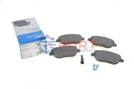 Фото Колодки гальмівні (передні) Fiat Doblo 01-/Opel Combo 1.4-1.6CDTI 12- (з датчиком) Delphi (LP1721) зображення 1