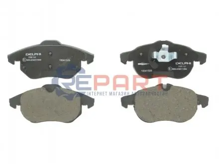 Фото 1 — Комплект гальмівних колодок, дискове гальмо Delphi (LP1723) Фото Комплект гальмівних колодок, дискове гальмо Delphi (LP1723) зображення 1