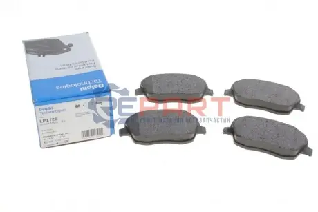 Фото Колодки гальмівні (передні) Seat Ibiza/VW Polo 01-09/Skoda Fabia 99-14/Roomster 06-15 (+датчик) Delphi (LP1728) зображення 1