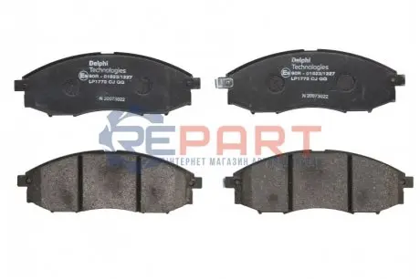 Фото 1 — Колодки гальмівні (передні) Nissan Navara/Pick Up 2.4i/2.5 TD 98- Delphi (LP1772) Фото Колодки гальмівні (передні) Nissan Navara/Pick Up 2.4i/2.5 TD 98- Delphi (LP1772) зображення 1