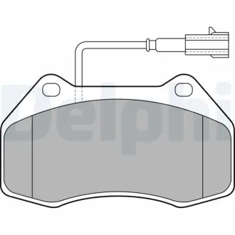Комплект гальмівних колодок передн, ABARTH 500 / 595 / 695, 500C / 595C / 695C, GRANDE PUNTO, PUNTO ALFA ROMEO MITO FIAT DOBLO 1.4/1.6 10.01 Delphi LP2136