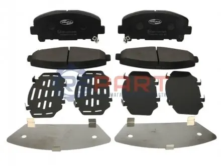 Комплект гальмівних колодок передн, ACURA TLX HONDA ACCORD IX, ACCORD VIII 2.0-3.5 06.08 Delphi LP2166 Купити в Україні
