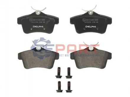 Фото Колодки гальмівні (задні) Citroen C4 09-/DS4/DS5 11-15/Peugeot 308/508/3008/5008 09-18 (з прижимною пластиною) Delphi (LP2180) зображення 1