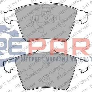 Фото 1 — Комплект гальмівних колодок, дискове гальмо Delphi (LP2224) Фото Комплект гальмівних колодок, дискове гальмо Delphi (LP2224) зображення 1