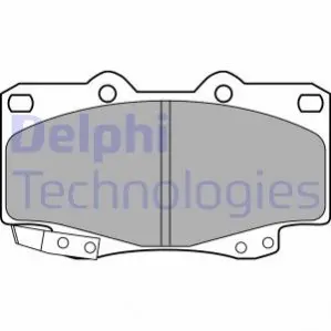 Комплект гальмівних колодок передн, TOYOTA FORTUNER, HILUX VI, HILUX VII, LAND CRUISER 90 2.5D-3.4 03.96 Delphi LP2242