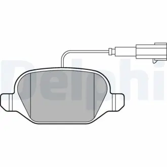 Комплект гальмівних колодок задн, ABARTH 500 / 595 / 695, 500C / 595C / 695C FIAT 500, 500 C, DOBLO 0.9/1.4/1.6CNG 09.02 Delphi LP2302