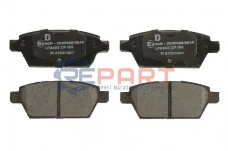 Комплект гальмівних колодок задн, FORD USA FUSION MAZDA 323 F V, 6 MITSUBISHI GALANT IV RENAULT THALIA I 1.4-2.3D 09.80-12.09 Delphi LP2493 Купити в Україні