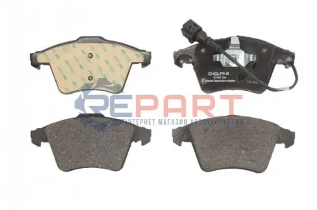 Комплект гальмівних колодок передн, VW TOUAREG 2.5D-6.0 10.02-05.10 Delphi LP3142
