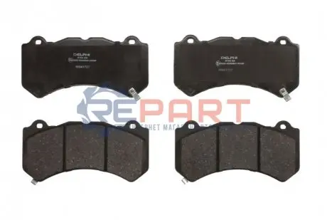 Комплект гальмівних колодок передн, CHEVROLET CAMARO, CORVETTE DODGE CHALLENGER JEEP GRAND CHEROKEE, GRAND CHEROKEE IV NISSAN GT-R ASTON MARTIN DB11 VANTAGE 2.0-6.4 12.07 Delphi LP3154