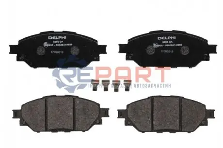 Комплект гальмівних колодок передн, TOYOTA HILUX VIII 2.4D/2.8D 05.15 Delphi LP3250 Купити в Україні