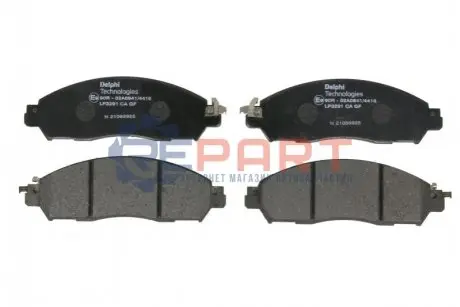 Комплект гальмівних колодок передн, NISSAN LEAF, NAVARA NP300, NV200, NV200 / EVALIA RENAULT ALASKAN 2.3D/2.5D/Electric 05.14 Delphi LP3291 Купити в Україні