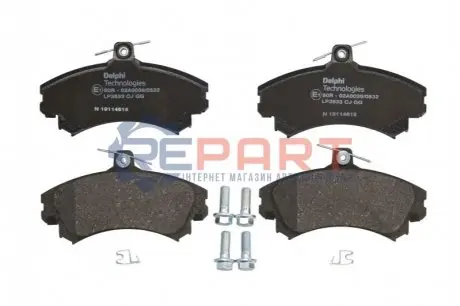 Комплект гальмівних колодок передн, MITSUBISHI COLT, COLT CZC VI, COLT VI SMART FORFOUR 1.1-1.5D 01.04-06.12 Delphi LP3533