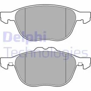 Комплект гальмівних колодок передн, FORD C-MAX, C-MAX II, ECOSPORT, FOCUS C-MAX, FOCUS II, FOCUS III, GRAND C-MAX, KUGA II, TOURNEO CONNECT V408 NADWOZIE WIELKO, TRANSIT CONNECT 1.0-2.5 10.03 Delphi LP3650