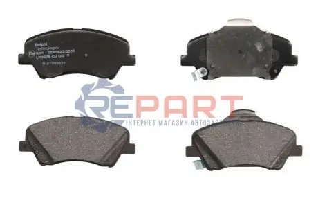 Комплект гальмівних колодок передн, HYUNDAI ACCENT V, BAYON, I20 III, SOLARIS KIA RIO IV, STONIC 1.0-1.6D 01.17 Delphi LP3678