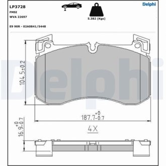 Тормозные колодки дисковые Delphi LP3728