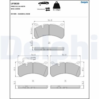 Гальмівні колодки Delphi LP3820