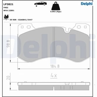 Автозапчастина Delphi LP3821