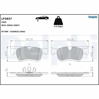 KLOCKI HAM.PRZOD Delphi LP3837 Купить в Украине