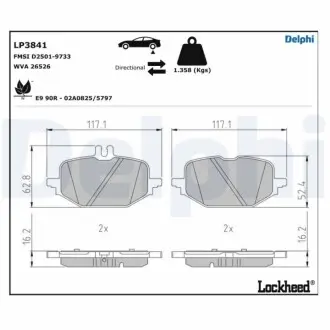 Тормозные колодки (передние) MB C-class (W206/S206) 21- Delphi LP3841 Купить в Украине