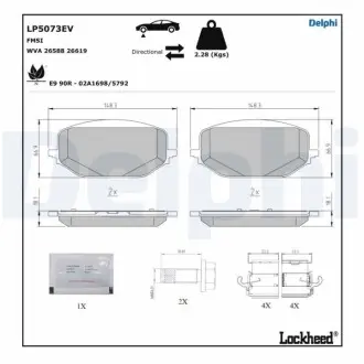 Фото 1 — Колодки гальмівні (передні) Citroen Berlingo/C5/Peugeot Partner/308/508 18- Delphi (LP5073EV) Фото Колодки гальмівні (передні) Citroen Berlingo/C5/Peugeot Partner/308/508 18- Delphi (LP5073EV) зображення 1