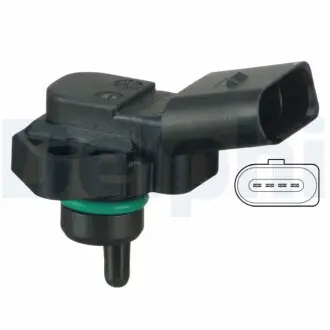 Датчик тиску у впускному колекторі (4 pin) SEAT AROSA, CORDOBA, CORDOBA VARIO, IBIZA II, INCA VW CADDY II, GOLF III, LUPO I, POLO, POLO III, POLO III CLASSIC, VENTO 1.0/1.3/1.4 08.91-07.05 Delphi PS10098 Купити в Україні