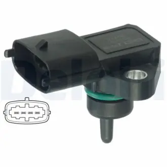 Датчик тиску у впускному колекторі (4 pin) HYUNDAI ACCENT II, ACCENT III, ATOS, COUPE I, COUPE II, ELANTRA III, ELANTRA IV, GETZ, HIGHWAY, I10 I, I30, MATRIX, SANTA FÉ I 1.0-2.0LPG 08.96-12.13 Delphi PS10150 Купити в Україні