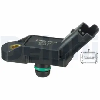 Датчик тиску у впускному колекторі (3 pin) CITROEN C4, C4 I, C5 I, C5 II, C5 III, C6, C8, SAXO, XSARA, XSARA PICASSO FIAT ULYSSE LANCIA PHEDRA PEUGEOT 106 II, 206, 307, 406, 407 1.6-3.0 02.96 Delphi PS10171