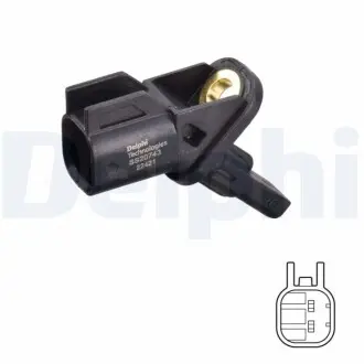 Датчик ABS передн Лів/Прав FORD C-MAX II, FOCUS II, FOCUS III, GRAND C-MAX, KUGA I, KUGA II, KUGA III, MONDEO IV, MONDEO V, TOURNEO CONNECT V408 NADWOZIE WIELKO 1.0-Electric 07.04 Delphi SS20743 Купити в Україні
