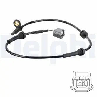 Датчик ABS передн Лів/Прав NISSAN QASHQAI II, X-TRAIL, X-TRAIL III RENAULT KOLEOS II 1.2-2.5 11.13 Delphi SS20802