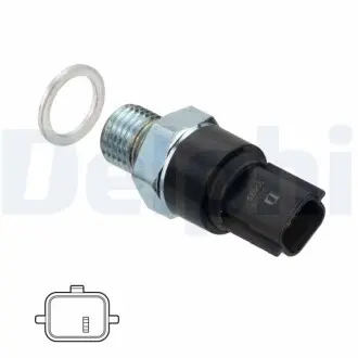 Датчик тиску оливи Renault Kangoo 1.6 08- (0.4 bar) (чорний) Delphi SW90048 Купити в Україні