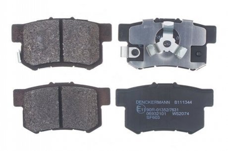 Тормозные колодки дисковые зад. Honda CR-V, Accord (автомат)) 2005- Denckermann B111344 (фото 1)