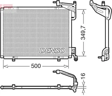 Конденсатор кондиціонера FORD B-MAX, FIESTA VI, TOURNEO COURIER B460, TRANSIT COURIER B460 1.0 08.12 Denso DCN10054