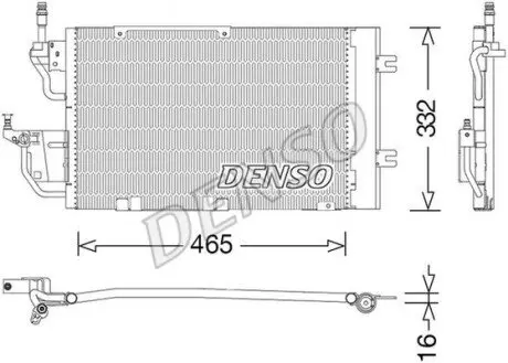 Конденсатор кондиціонера (з осушувачем) OPEL ASTRA H, ASTRA H CLASSIC, ASTRA H GTC, ZAFIRA B 1.3D-2.0 03.04 Denso DCN20037