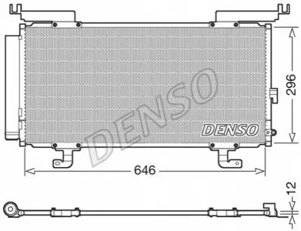 Конденсатор кондиціонера (з осушувачем) SUBARU LEGACY VI, OUTBACK 2.0D/2.5/3.6 10.14 Denso DCN36004 Купити в Україні