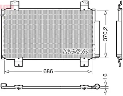 Конденсатор кондиціонера (з осушувачем) HONDA ACCORD VIII 2.2D 07.08-06.15 Denso DCN40033